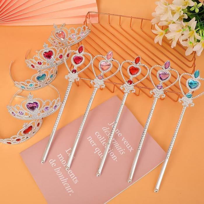 Aksesoris Set Tongkat Mahkota Frozen Set Mahkota Frozen Elsa Crown Elsa Frozen Mainan Tongkat Elsa