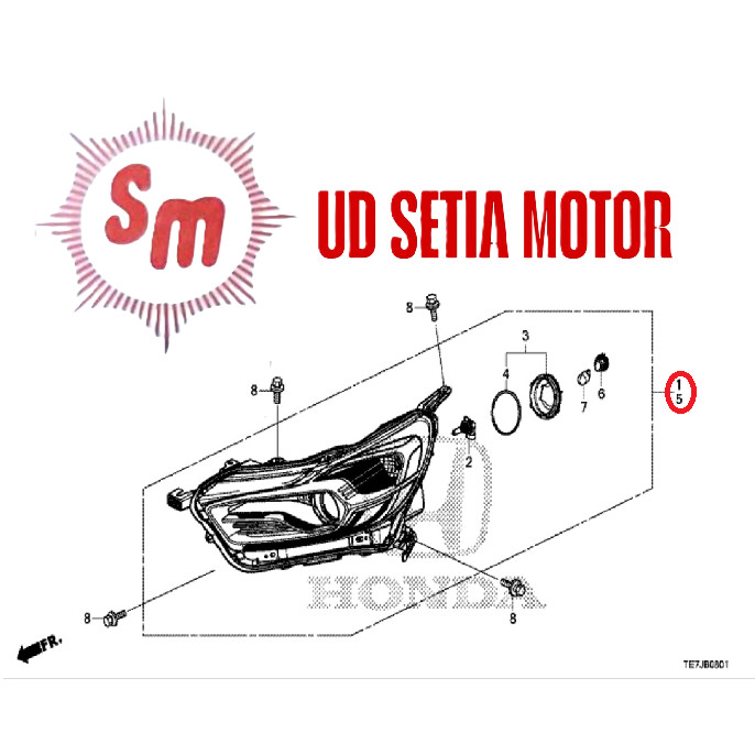 Lampu Depan / Head Lamp / Headlight / Headlamp Projektor Proyektor Honda Mobilio Facelift Original