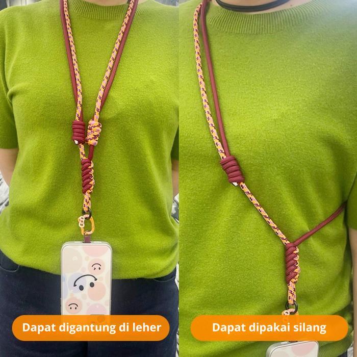 Tali Lanyard Selempang HP Universal / Gantungan HP Crossbody / Tali Gantung HP Adjustable / Tali