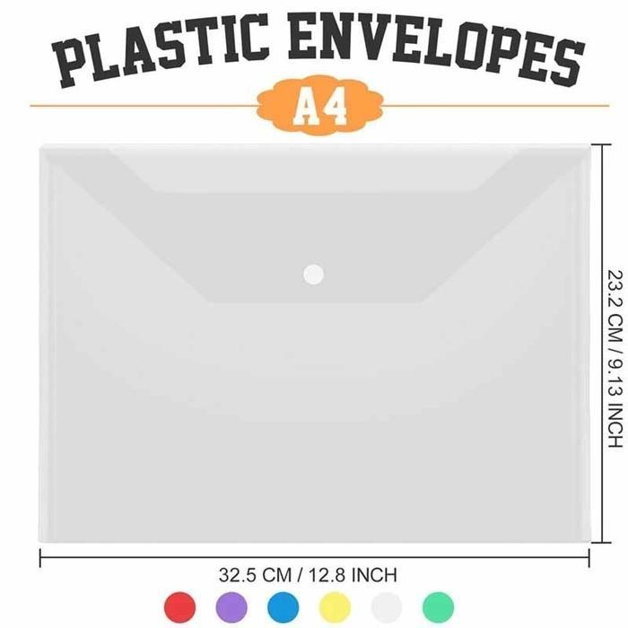 A4 Map Plastik Kancing Folio Map Kancing Punggung Grosir Murah Plastic Stationery