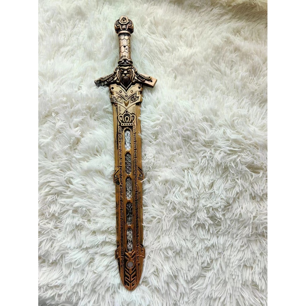 Medieval Royal King Sword With Scabbard Antique Bronzed Knight Go-To Arms Middle Ages Warrior Outfit