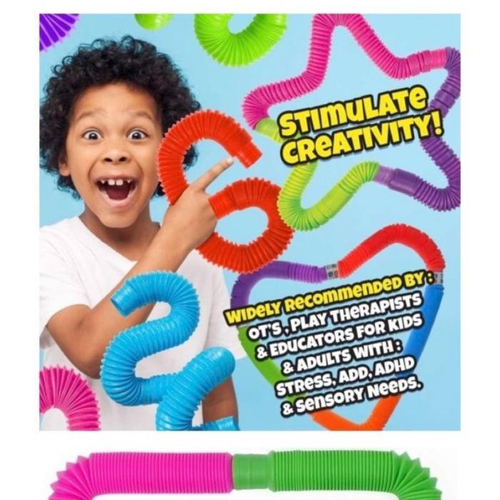 Pop Tubes Pop Tube Pop It Squishy Fidget Toys Mainan Anak Tiktok Pipa