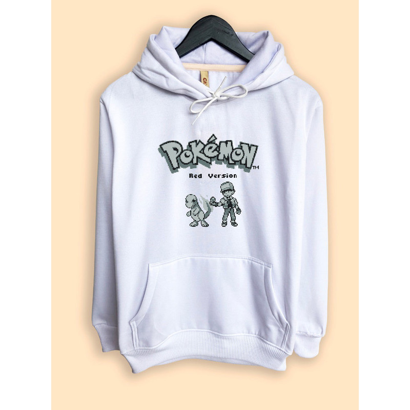 Jaket Hoodie UT Pokemon Pixel Art Pokemon Red Version Cover Charmander
