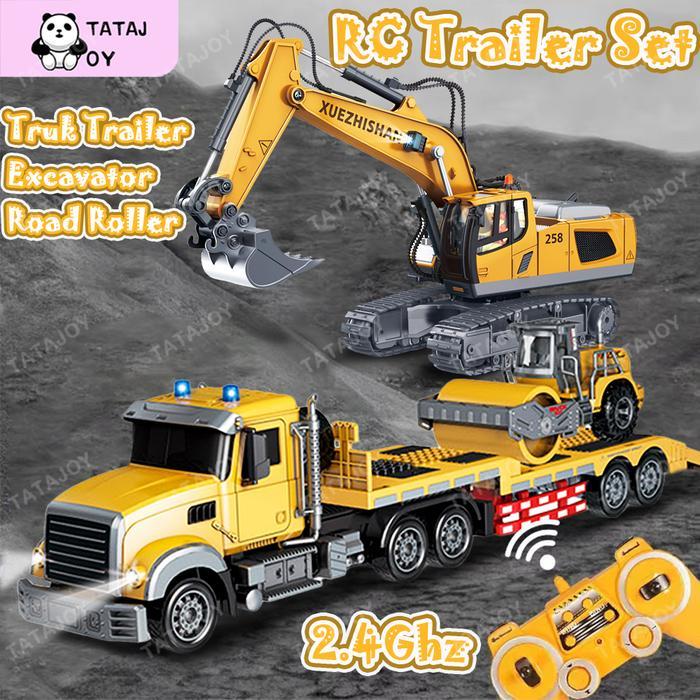 [TATAJOY]Mobil Remote Control Trailer Set Besar RC Truk Trailer & RC Excavator
