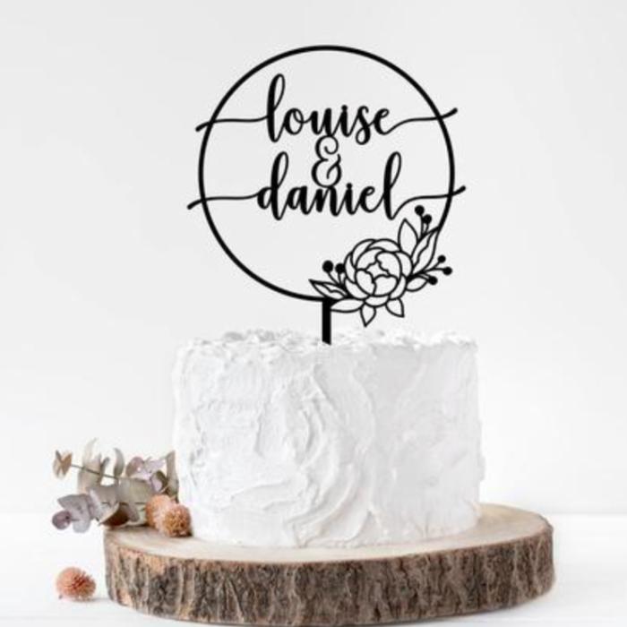 TERLARIS Cake Topper Wedding Bulat Wedding Cake Topper Hiasan Kue Wedding