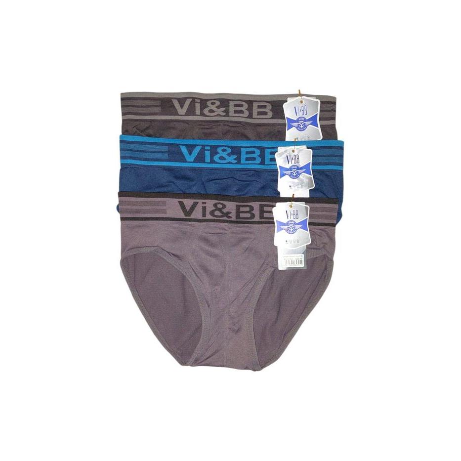 (6 Pcs) Celana Dalam Laki-Laki Katun Rajut Vibb / Cd Kolor Segi-Tiga Cowok Pria Vibb Bahan Katun