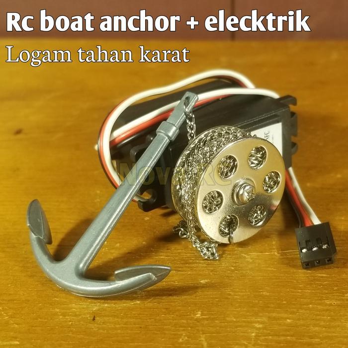 Set jangkar Rc boat plus winch elektrik logam tahan karat