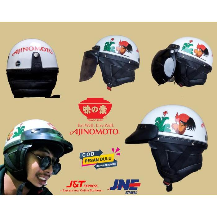 HELM RETRO CHIPS MOTIF AYAM JAGO MANGKOK Motorcycle