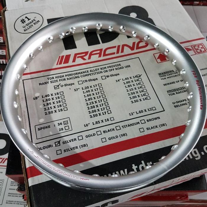 READYY Velg TDR US SHAPE SILVER 120 140 160 300 ring 17