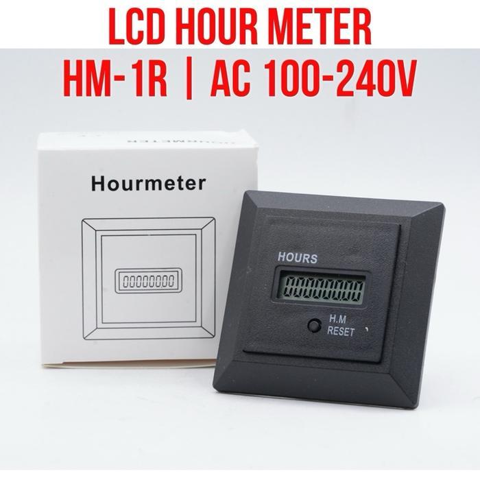 TERBARU DRIV HM-1D LCD Hour Meter HM-1D-R AC 100V - 240V HourMeter 50/60Hz Frequency With Reset