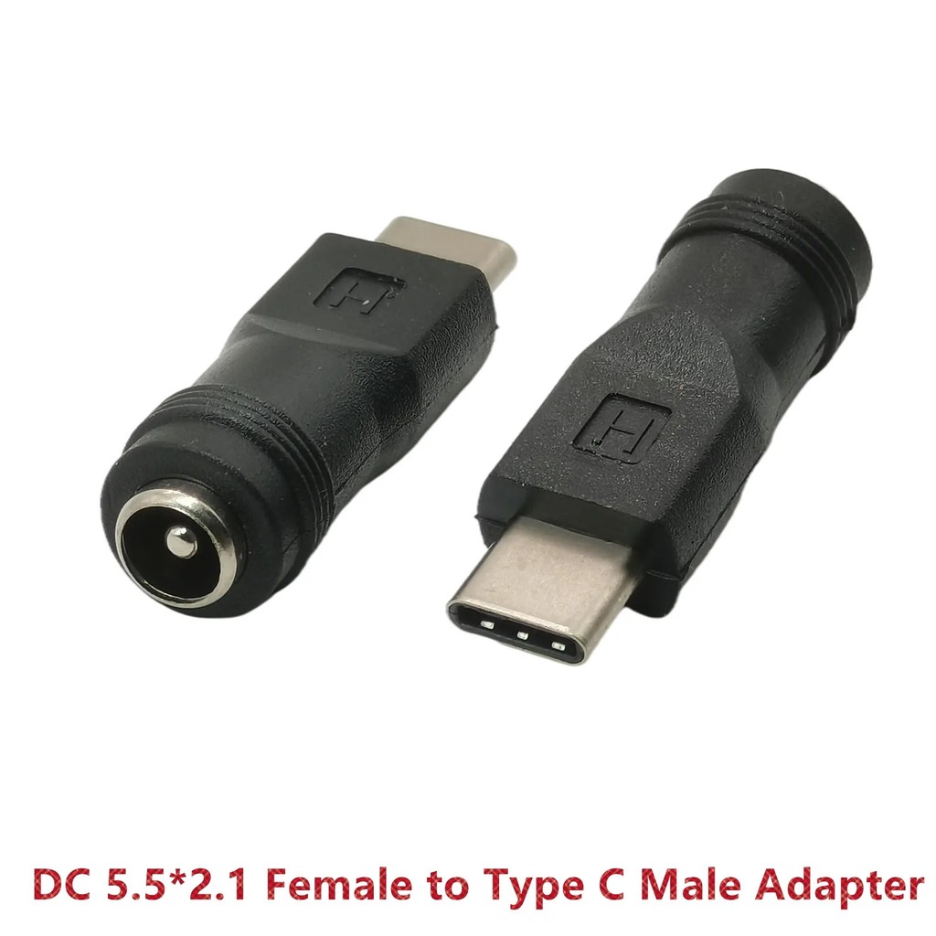 1PC JACK 5.5*2.1MM FEMALE TO USB C ADAPTER, USB ADAPTOR TYPE C MALE TO DC 5.5 X 2.1 MM CHARGR