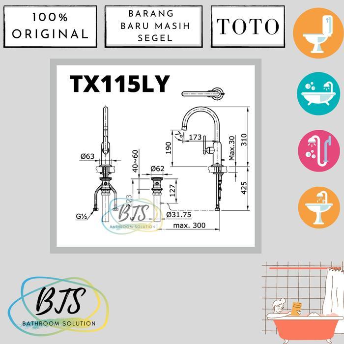 Kran/keran wastafel TOTO TX115LY/TX 115 LY/TX 115LY/TX115 LY/TX 115