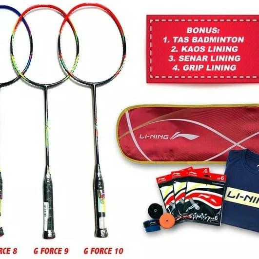 READY RAKET BADMINTON LINING G FORCE 8,9 ,10 ORINALL