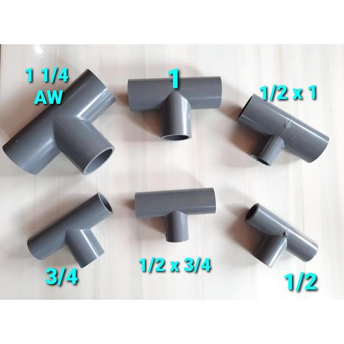 Tee pipa PVC / fitting pipa sambungan