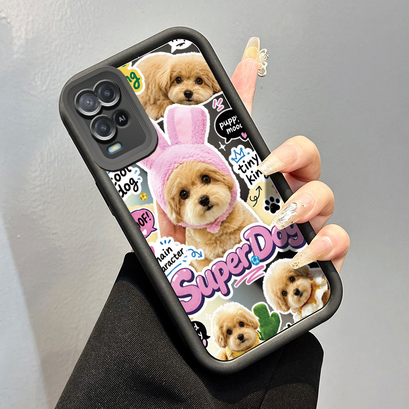 Casing Hp OPPO A54 Case Casing pola Poodle Kesing Tahan sidik jari Kasing HP Cesing cermin model bar