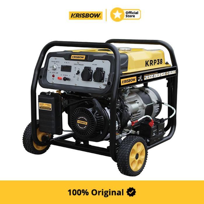 RELMARAMA Krisbow Genset Bensin 3800 W Krp38 Generator Listrik Portable Power Supply Proyek Rumah