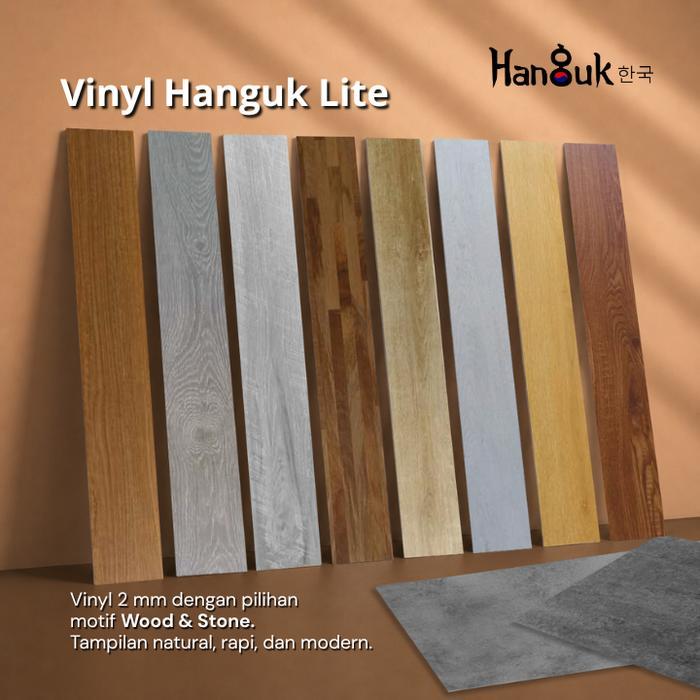 Lantai Vinyl Plank 2Mm Hanguk Lite Harga Per Box Motif Kayu Lembaran