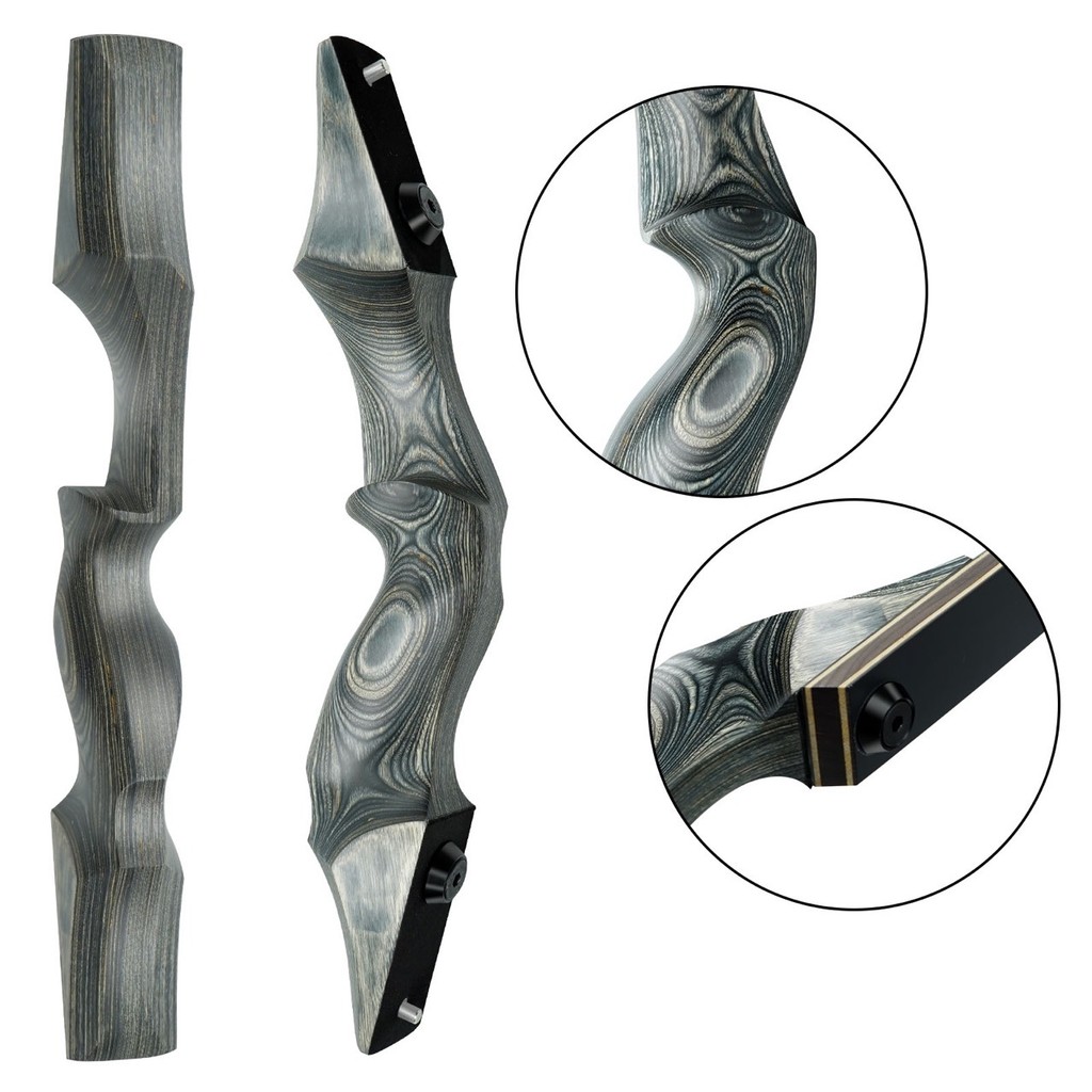 15" Black Hunter Recurve Bow Riser RightLeft Hand Wood Bow Riser Square Takedown Wooden Archery