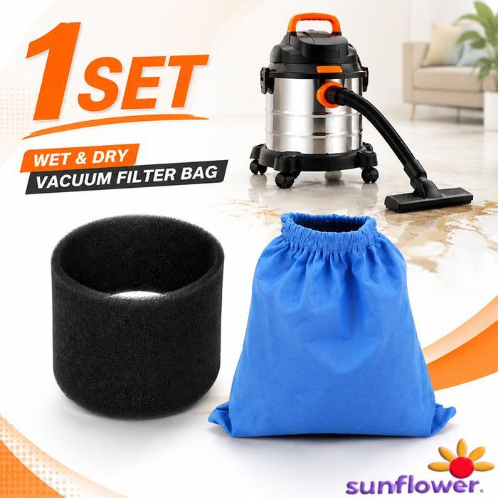 Covenant - 1 Set Kantong Filter Vacuum Cleaner - Basah Kering Bahan Kain & Busa