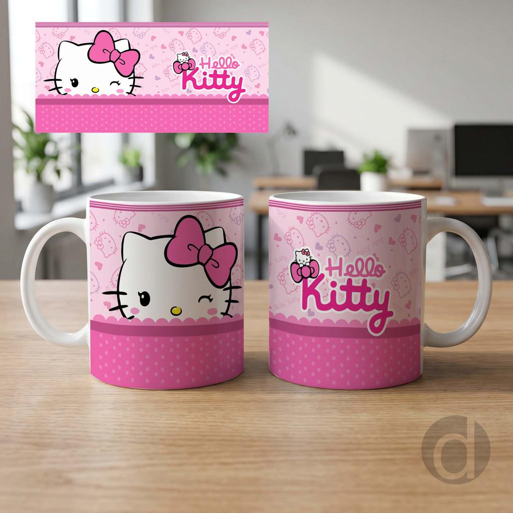 Mug Keramik Hello Kitty Cangkir Kopi Lucu Custom Unik