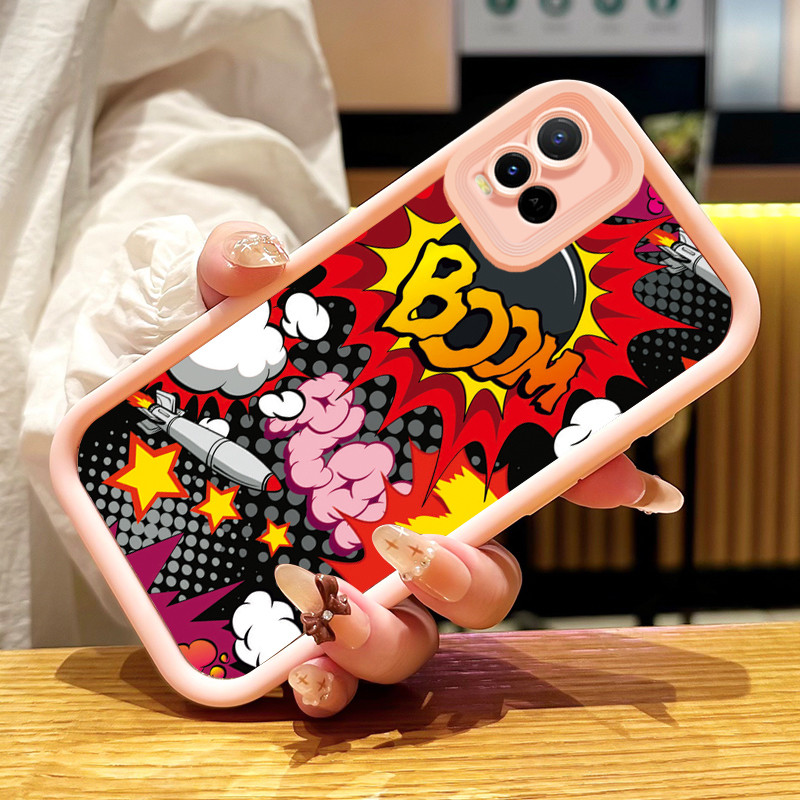 Casing Hp untuk VIVO Y21 Y21s Y21t Y21e Y21a Y21G Y33s Y33t Case Casing pola awan oranye Kasing HP S