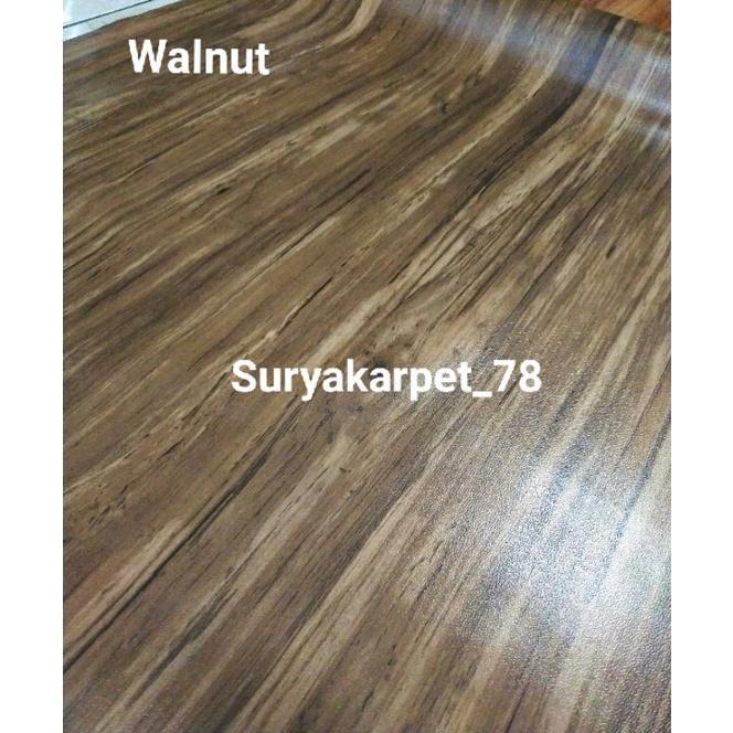 TERBARU KARPET LANTAI VINYL PLASTIK TEBAL IMPORT KOREA LEBAR 2meter Tebal 0.5mm 1 ROLL - WALNUT ROLL