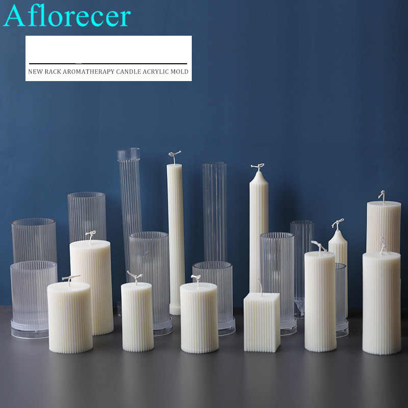 Various acrylic plastic candle molds Classical striped Roman column design shape candle silicone mol