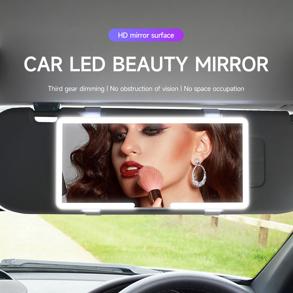 Car sunshade makeup mirror light HD mirror led car makeup mirror ultra-thin makeup mirror
