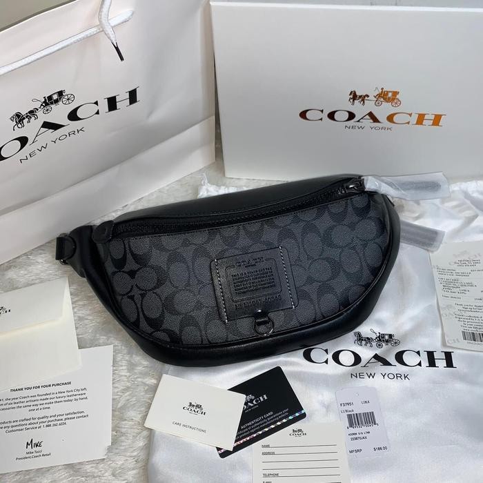 Gercep Coach Waistbag Box Signature Fullset Bnib Original Authentic Terlariss 
