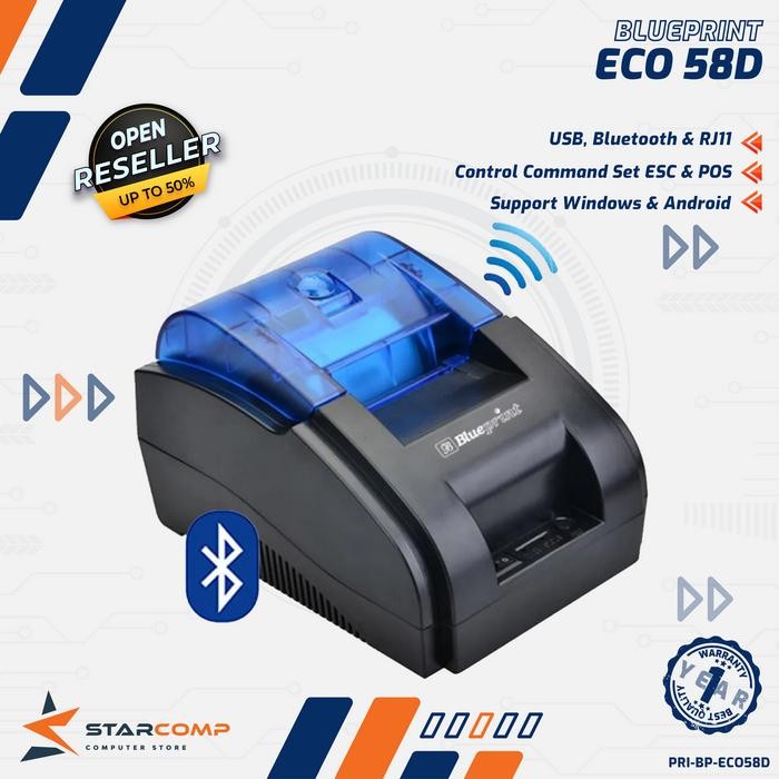 Blueprint Eco 58D Printer Bluetooth thermal kasir ECO 58D Blueprint ( USB + BT + RJ11 )