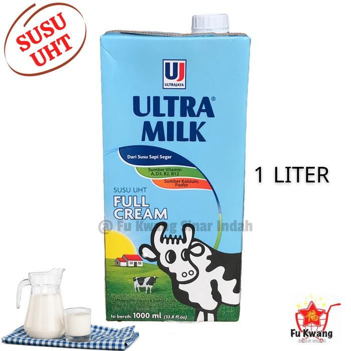 Susu Ultra UHT Plain 1 liter / Full Cream Milk / Ultra Jaya 1 karton