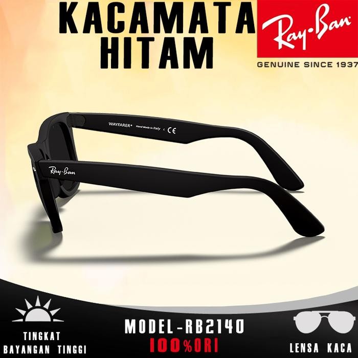 harvest kacamata hitam Ray-Ban RB2140 ORIGINAL WAYFARER CLASSIC sunglasses lensa kaca pria dan