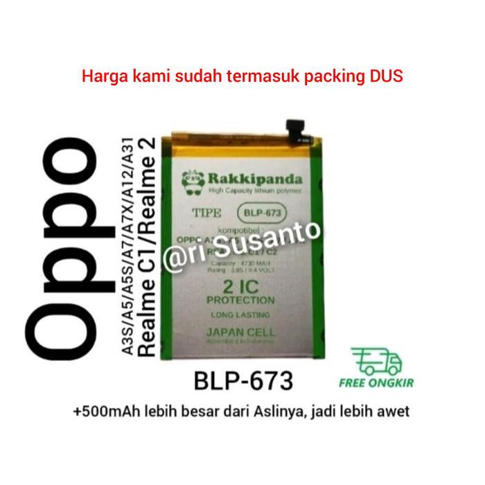 BATERAI RAKKIPANDA BLP673 FOR OPPO A3S DOUBLE POWER PROTECTION