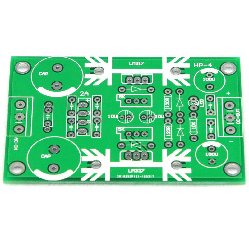 LM317 LM337 Adjustable Rectifier Regulated Power Supply Bare PCB Board