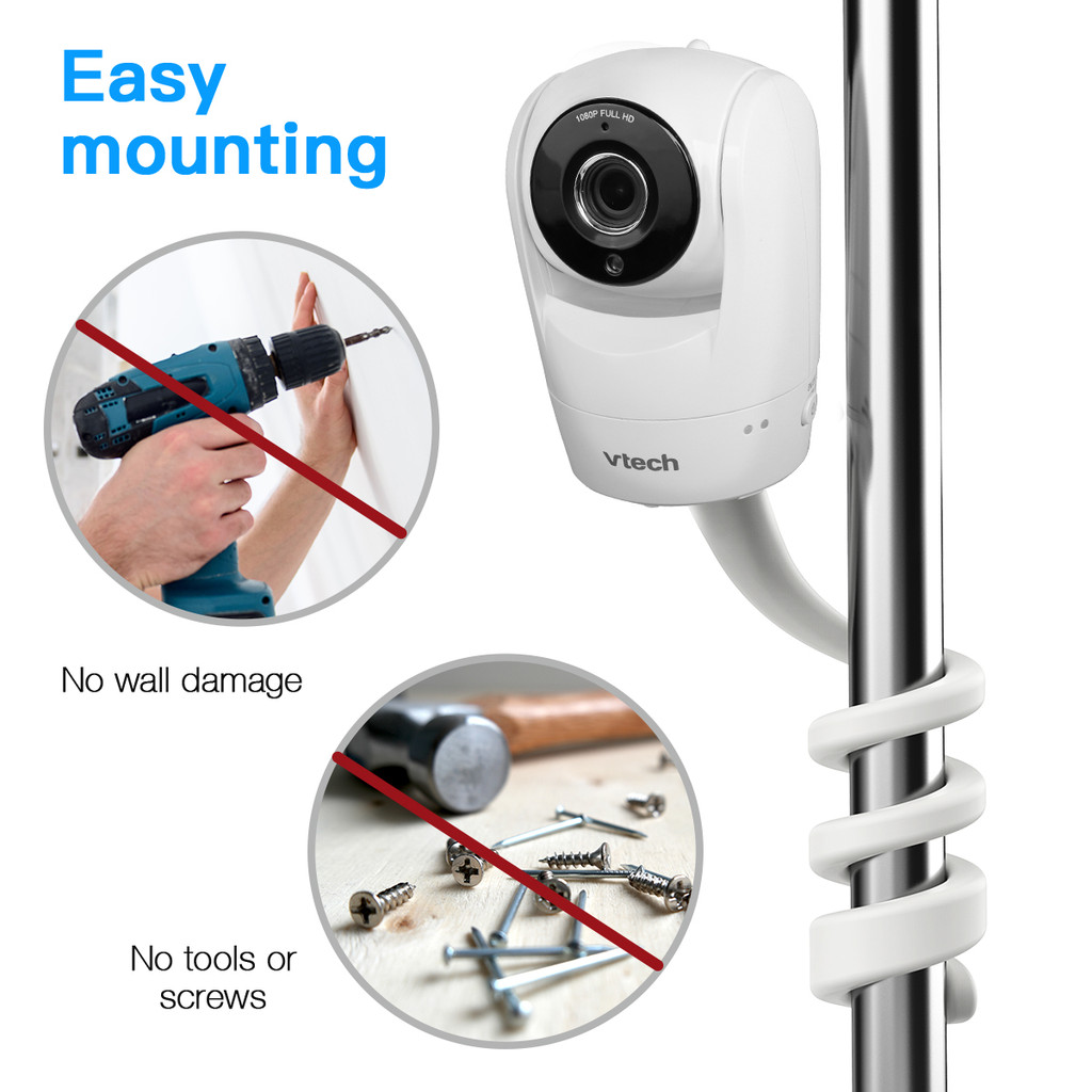 Flexible Twist Mount Bracket for Vtech Baby Monitor Security Camera,Attaches Your Camera to Crib Cot