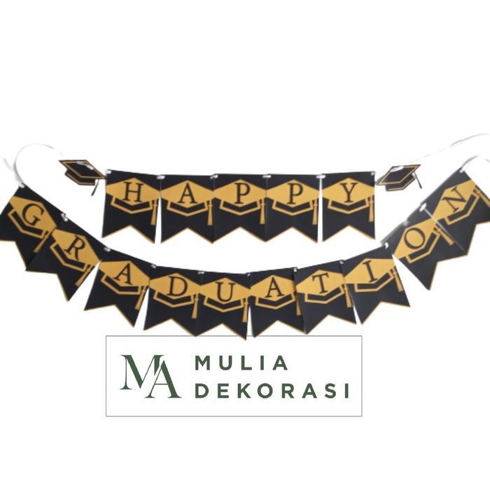 Banner Graduation Balon Foil Graduation Wisuda Aksesoris Dekorasi
