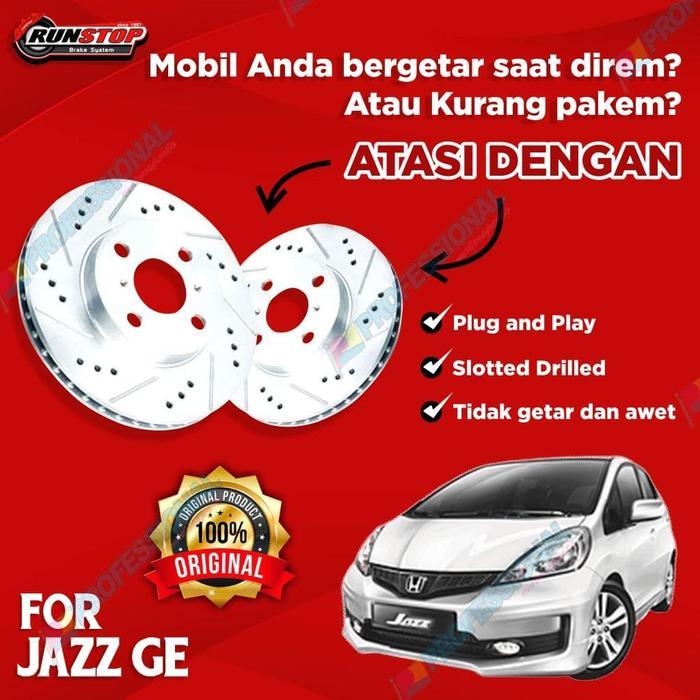 AKSESORIS ROTOR DISC BRAKE DRILLED SLOTTED RUNSTOP HONDA JAZZ GE GE8