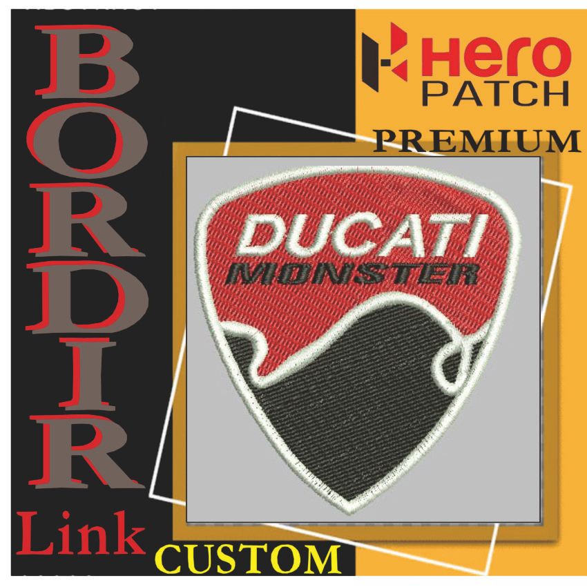 DUCATI MONSTER MOTOR HP-264 PATCH BORDIR LOGO/EMBLEM