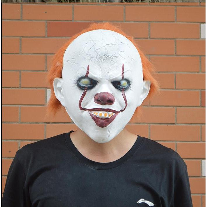 HOT PROMO TOL-13 topeng latex karet full head kepala it badut clown pennywise