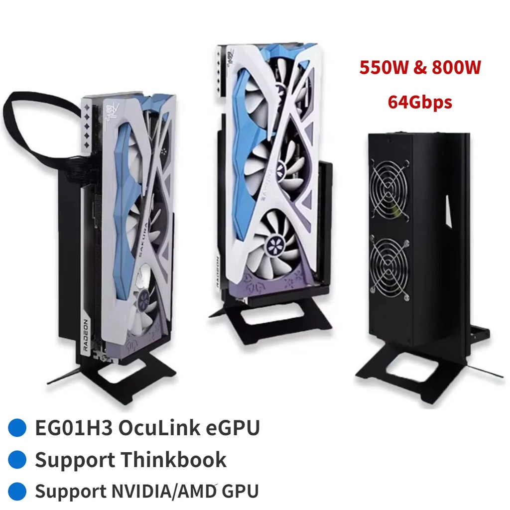 MINI PC OCULINK EGPU HOT PLUG GRAPHICS CARD GPU DOCK GEN4 64GBPS LAPTOP THINKBOOK EXTERNAL VIDEO