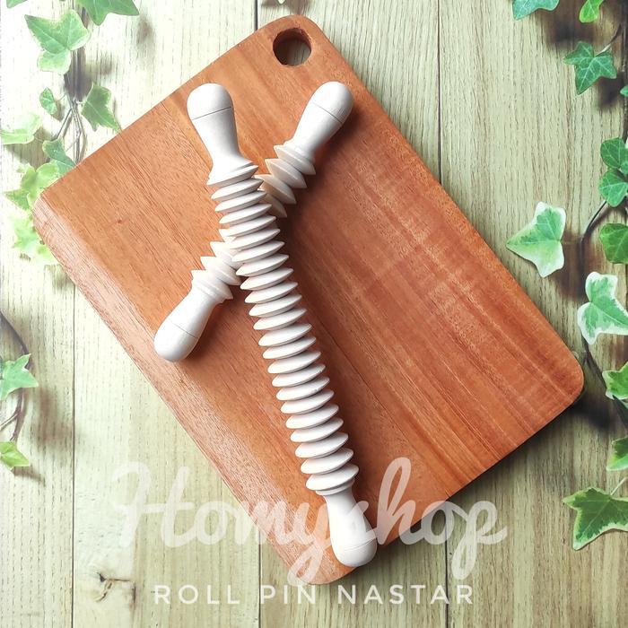 Rolling Pin Penggiling Adonan Kue Nastar 20-30cm Rol Kayu Penggilas