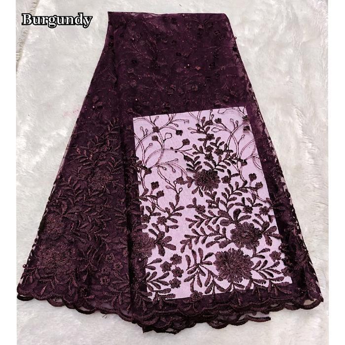 eyys- Bahan Kain Brokat Brukat Meteran Mewah/ Kain Tile Akar Mutiara Gliter/ Kian Tulle