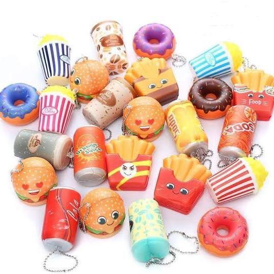 FAST FOODS KITCHEN SQUISHY lucu koleksi soft fidget