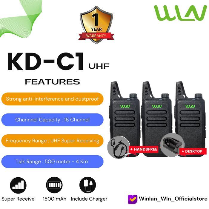 WLN WINLAN HT WALKIE TALKIE KD-C1 UHF ( 3PCS ) FULLSET