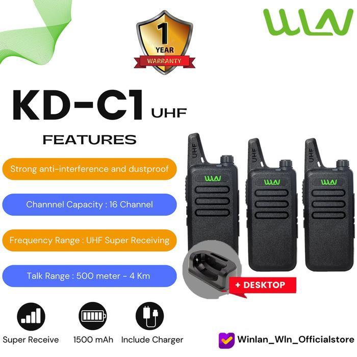 WLN WINLAN HT WALKIE TALKIE KD-C1 UHF ( 3PCS ) + DEKSTOP