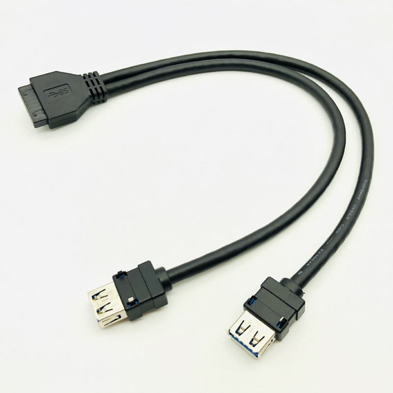USB3.0 CABLE USB CONNECTOR FOR PC FRONT PANEL USB HUB USB 3.0 20PIN HEADER DUAL PORT USB3 ADAPTER