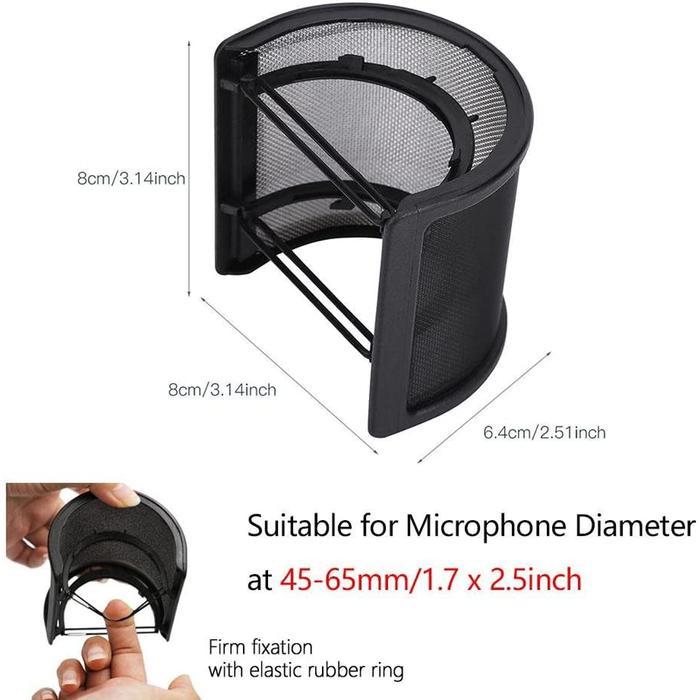 Soundtech Mic Pop Filter Wind Shield U Shape Metal Mesh Mic Original