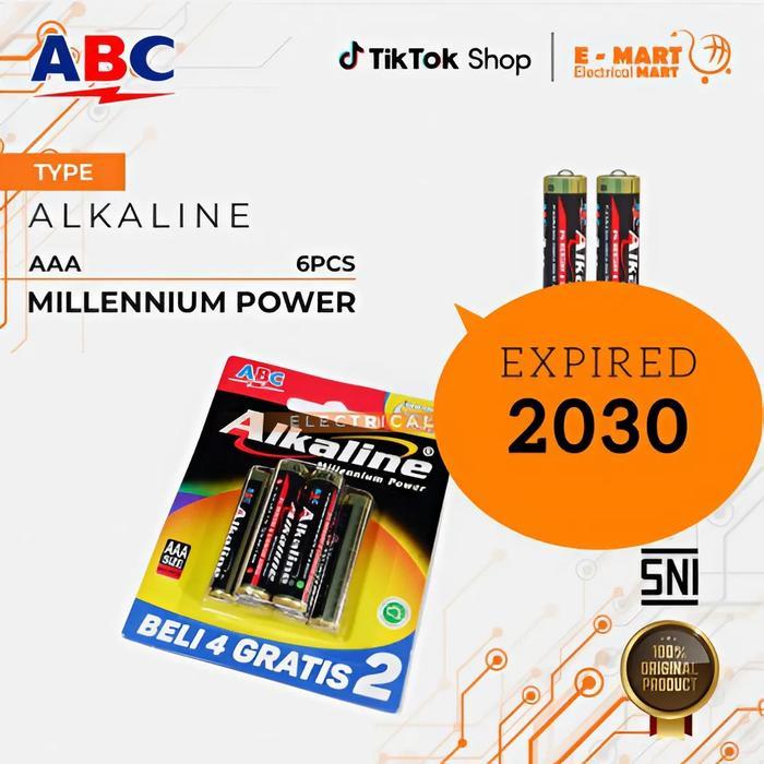 Promo Promo Baterai Aaa Abc Alkaline 6Pcs / Battery Aaa Alkaline / Aaa Batrai Isi 6 Lebih Hemat