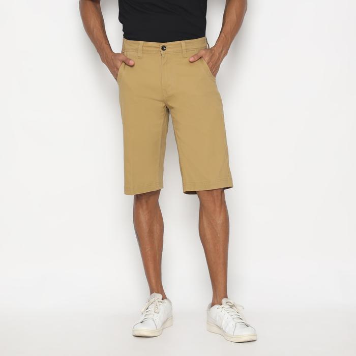 RBJ Chino Pendek Celana Pendek Chinos Pria Regular Fit Katun Warna Khaki Ukuran 30 Pendek Cotton Reg