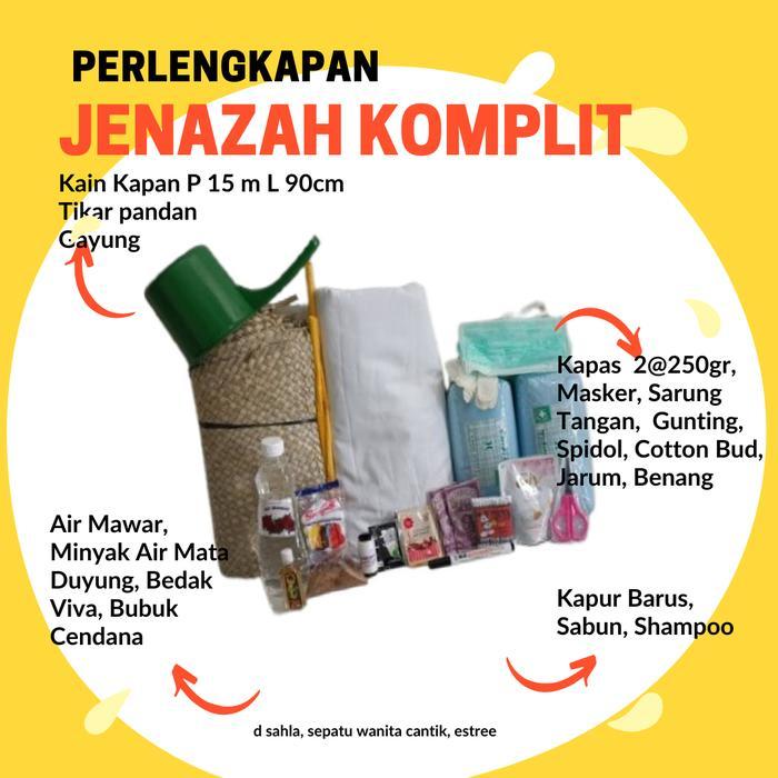 ORIGINAL PERLENGKAPAN JENAZAH SET KAIN KAFAN KOMPLIT KUALITAS TERBAIK SESUAI DENGAN SYARIAT ISLAM